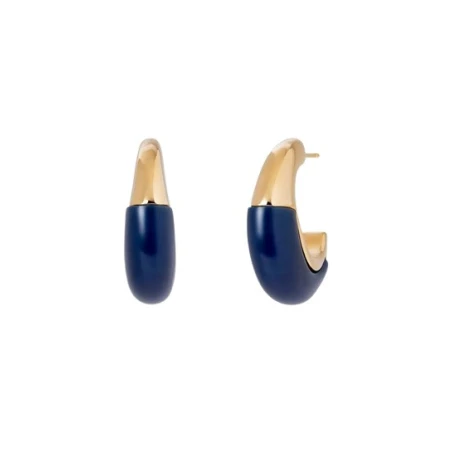 Pendientes Vidal&Vidal Aro Baño Plata y Resina Azul X48108