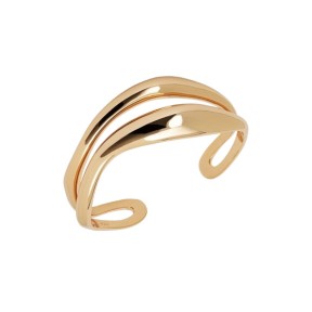 Brazalete Rígido Vidal&Vidal Espiral Waves Baño Oro X98096