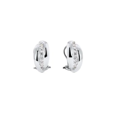 Pendientes Vidal&Vidal Semiluna Grueso Baño Plata y Circonitas Q3993