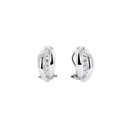 Pendientes Vidal&Vidal Semiluna Grueso Baño Plata y Circonitas Q3993