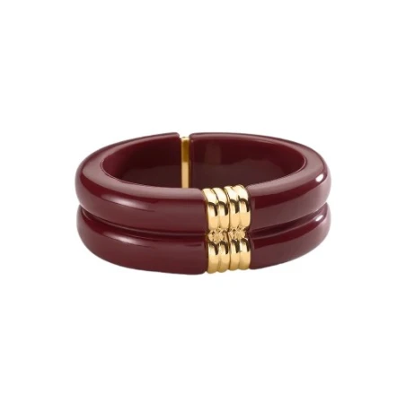 Pulsera Esclava Agatha Paris Royal Baño Oro y Acetato Burdeos 02470350-473-TU