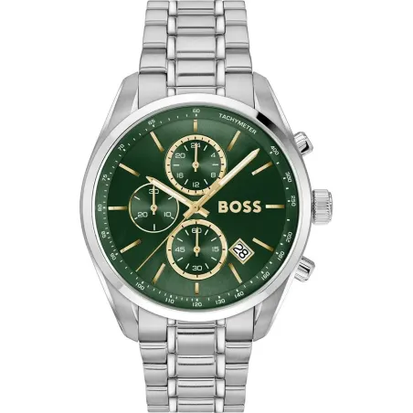 Reloj Boss Grand Prix 44 Plateado y Verde Cronógrafo Hombre 1514266