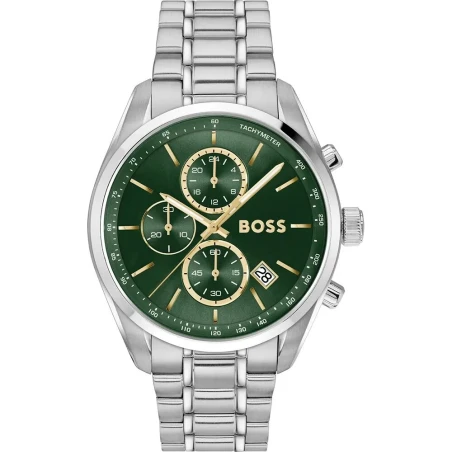 Reloj Boss Grand Prix 44 Plateado y Verde Cronógrafo Hombre 1514266