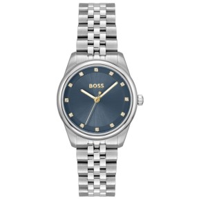 Reloj Boss Graceful Precious Plateado y Azul Analógico...