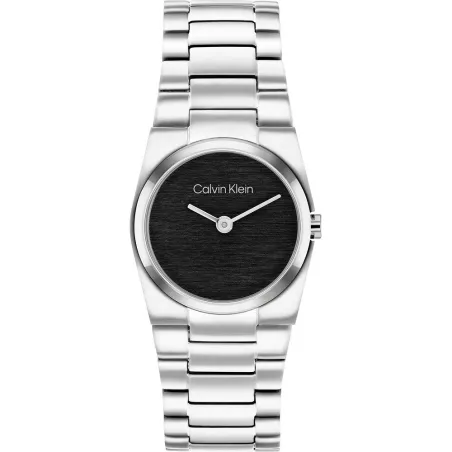 Reloj Calvin Klein Unite Plateado y Negro Analógico Mujer 25100121