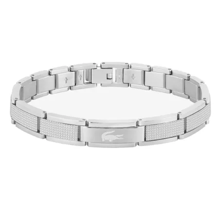 Pulsera Lacoste Stencil Plateada Hombre 2040188