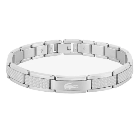 Pulsera Lacoste Stencil Plateada Hombre 2040188
