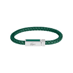 Pulsera Lacoste Rokel Piel trenzadaVerde y Acero...