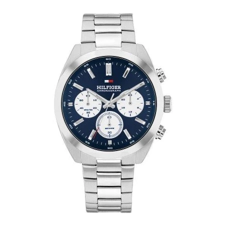 Reloj Tommy Hilfiger Hudson Plateado y Azul Multifunción Hombre 1710722