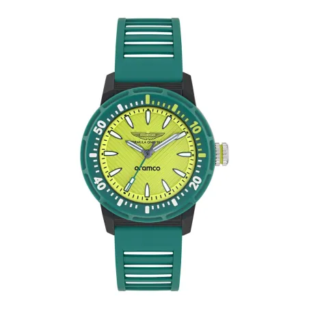 Reloj Aston Martin Fórmula 1 Verde y Amarillo Analógico Hombre MTFK1F501