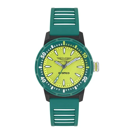 Reloj Aston Martin Fórmula 1 Verde y Amarillo Analógico Hombre MTFK1F501