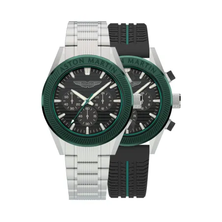 Reloj Aston Martin Fórmula 1 Plateado y Verde Cronógrafo Hombre MTIB1F501