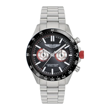 Reloj Aston Martin Plateado y Negro Cronógrafo Hombre MTIS1F501