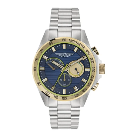 Reloj Aston Martin Fórmula 1 Plateado y Azul Multifunción Hombre MTRH1F505