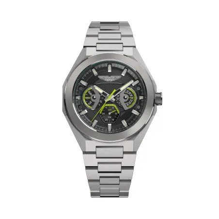 Reloj Aston Martin Fórmula 1 Plateado y Negro Multifunción Hombre MTRI1F505