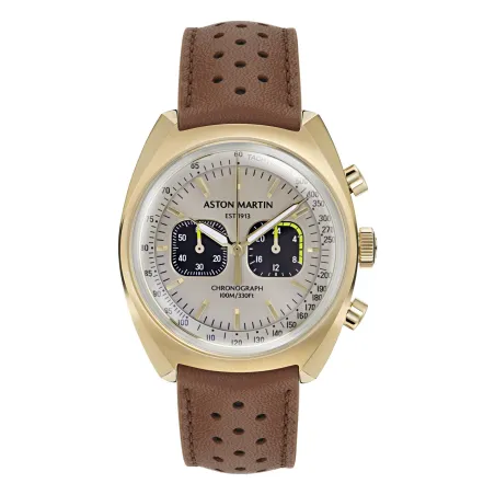 Reloj Aston Martin Timeless Dorado y Marrón Cronógrafo Hombre MTTS2F502