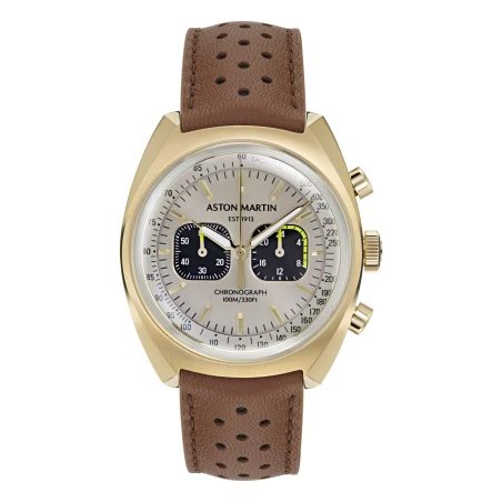 Reloj Aston Martin Timeless Dorado y Marrón Cronógrafo Hombre MTTS2F502