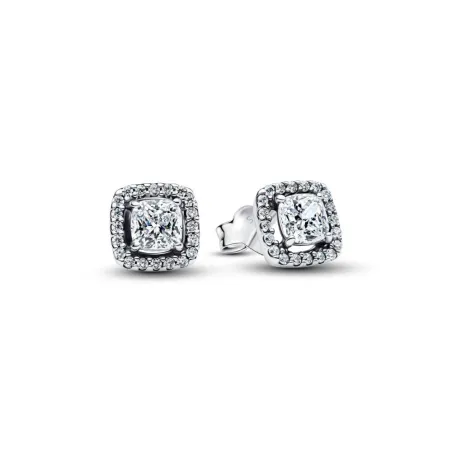 Pendientes Pandora Halo Cuadrado Brillante 293551C02