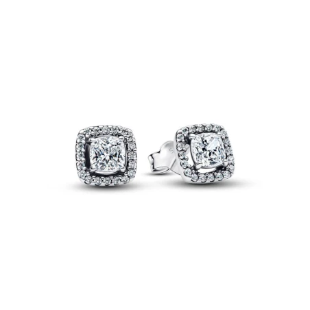Pendientes Pandora Halo Cuadrado Brillante 293551C02