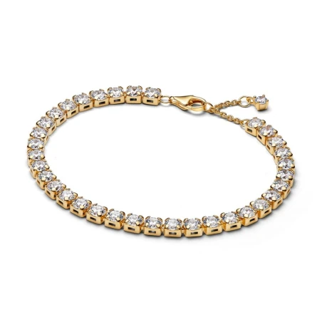 Pulsera Pandora Ancha Brillante Baño Oro 563539C01