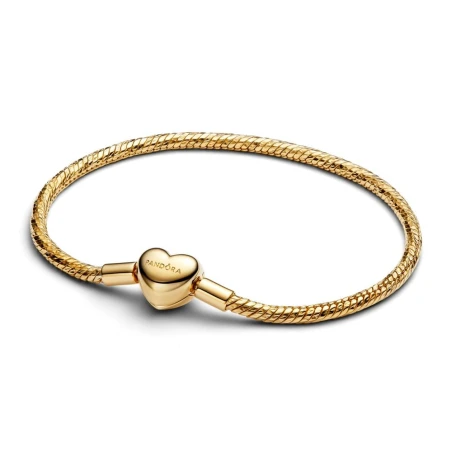Pulsera Pandora Cadena Serpiente Cierre Corazón Baño Oro 564236C00