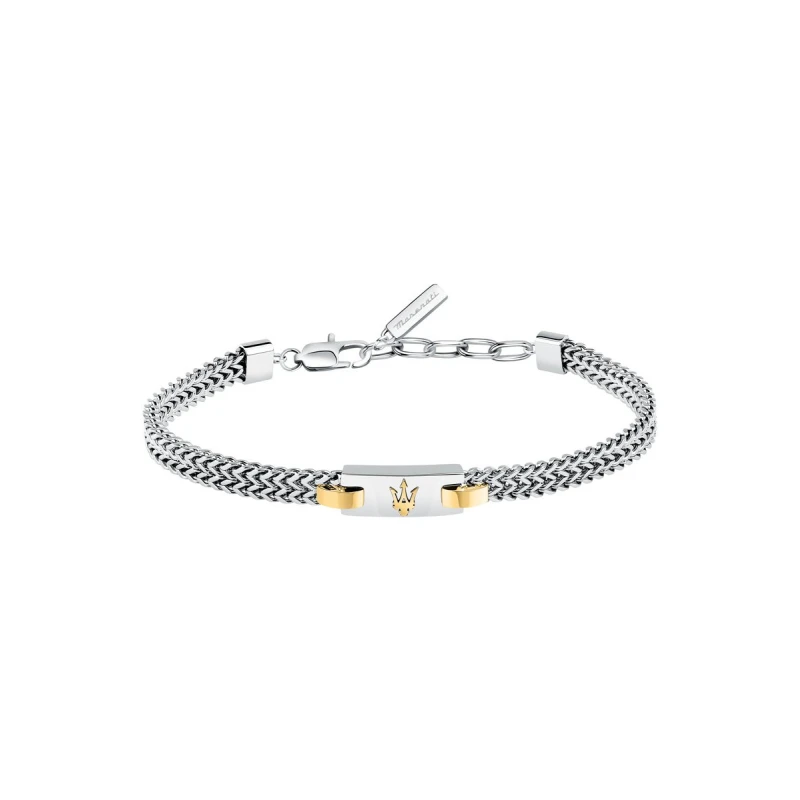 Pulsera Maserati Iconic Plateada y Dorada Hombre JM425AVD103