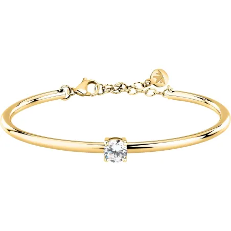 Pulsera Morellato Cerchi Acero Baño Oro y Circonita Blanca Mujer SAKM97