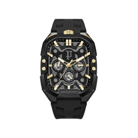 Reloj Police Bullhead Negro y Dorado Multifunción Hombre PEWGO0092204