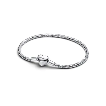Pulsera Pandora Cadena Serpiente Cierre Corazón Plata 594236C00