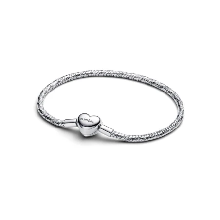 Pulsera Pandora Cadena Serpiente Cierre Corazón Plata 594236C00
