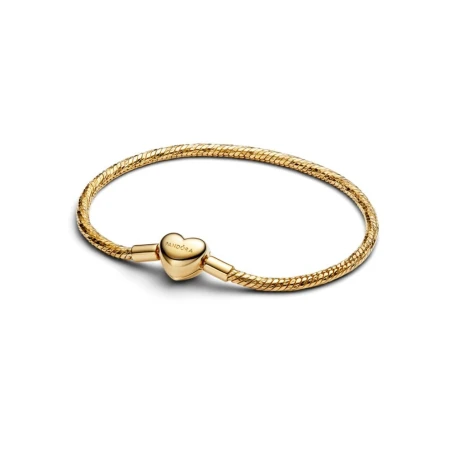 Pulsera Pandora Cadena Serpiente Cierre Corazón Baño Oro 564236C00