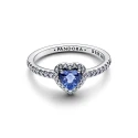 Anillo Pandora Corazón Azul Relieve Brillante 198421C05