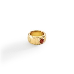 Anillo Agatha Paris Ancho Be Baño Oro y Cabujón Rojo...