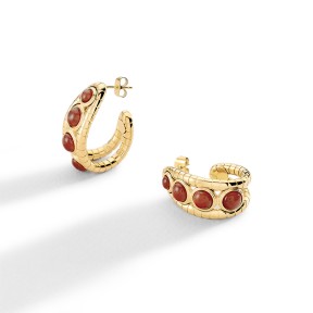 Pendientes Criollas Agatha Paris Baño Oro y Cabujones...