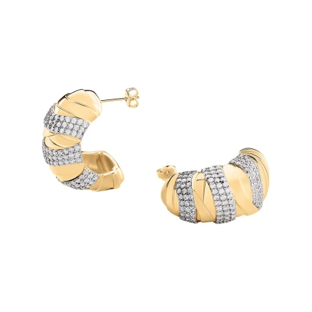 Pendientes Largos Agatha Paris Be Baño ORo y Circonitas 02380768-137-TU