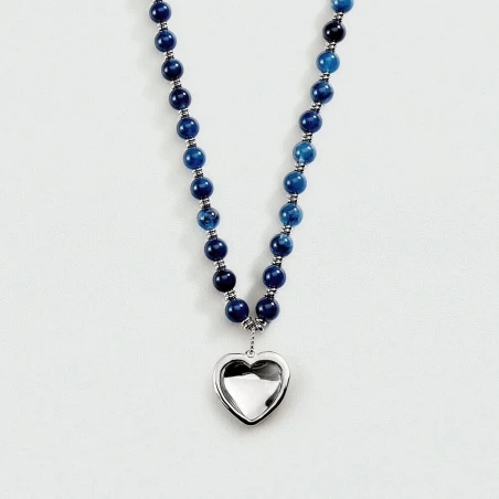Collar Largo Agatha Paris Be Corazón Baño Plata 02651433-108-TU