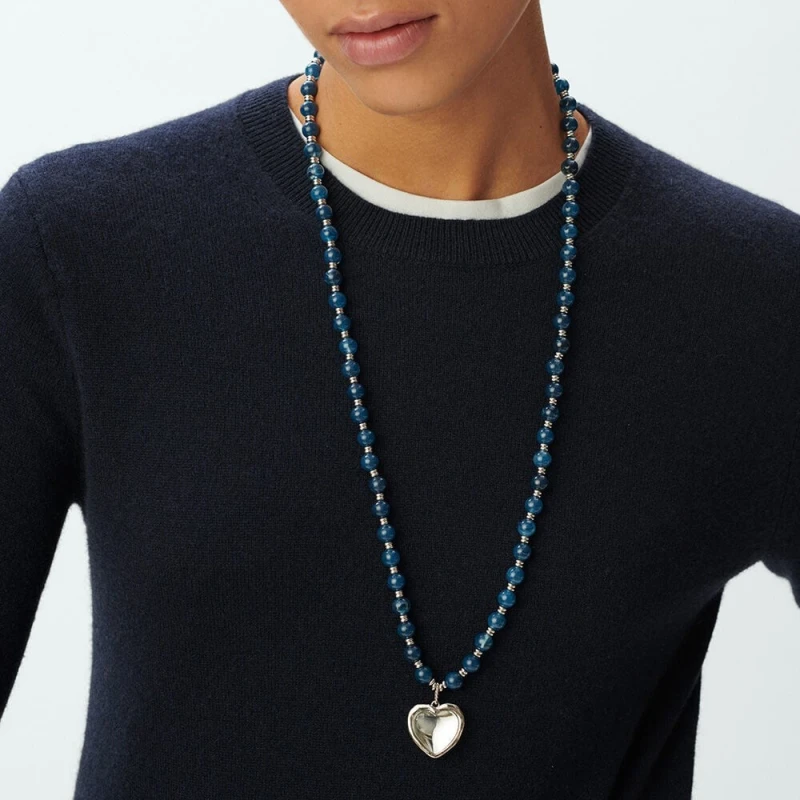 Collar Largo Agatha Paris Be Corazón Baño Plata 02651433-108-TU