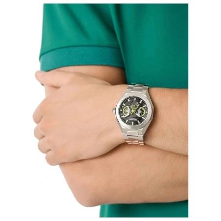 Reloj Aston Martin Fórmula 1 Plateado y Negro Multifunción Hombre MTRI1F505
