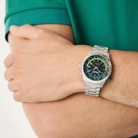 Reloj Aston Martin Plateado y Verde Analógico Hombre MTIZ1F503