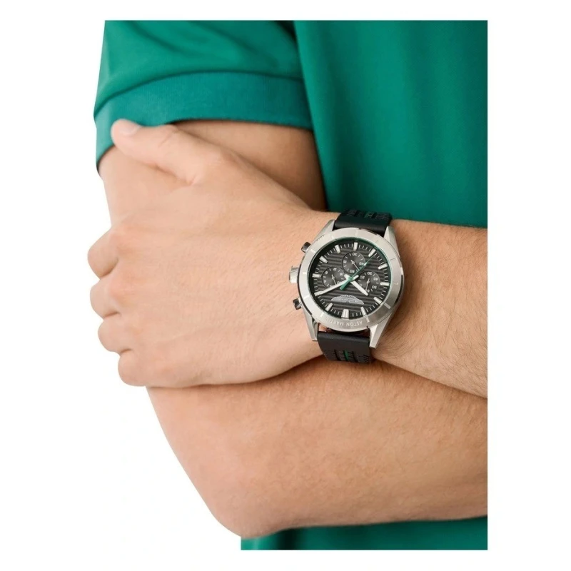 Reloj Aston Martin Fórmula 1 Plateado y Verde Cronógrafo Hombre MTIB1F501