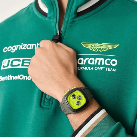 Reloj Aston Martin Fórmula 1 Verde y Amarillo Multifunción Hombre MTFO1F504