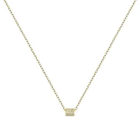 Collar Itemporality Barril Plata Baño Oro y Circonitas  Blancas SNL-201-141-UU