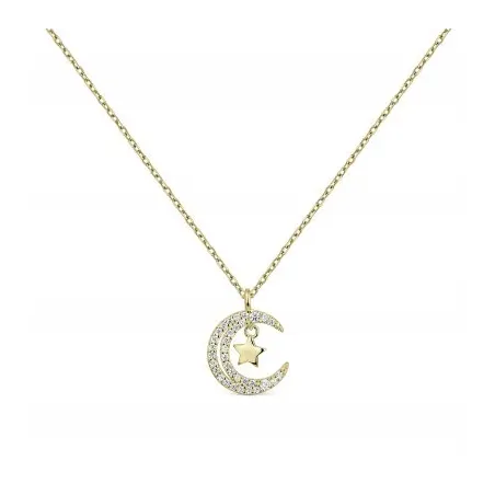Collar Itemporality Luna y Estrella Plata Baño Oro y Circonitas Blancas SNL-201-147-UU