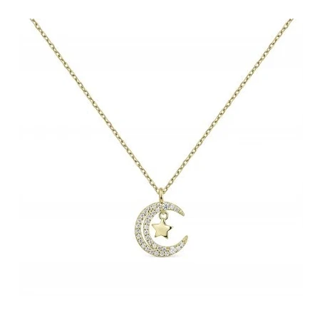 Collar Itemporality Luna y Estrella Plata Baño Oro y Circonitas Blancas SNL-201-147-UU