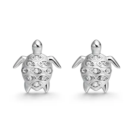 Pendientes Itemporality Tortugas Plata Baño Rodio y Circonitas SEA-101-449-UU