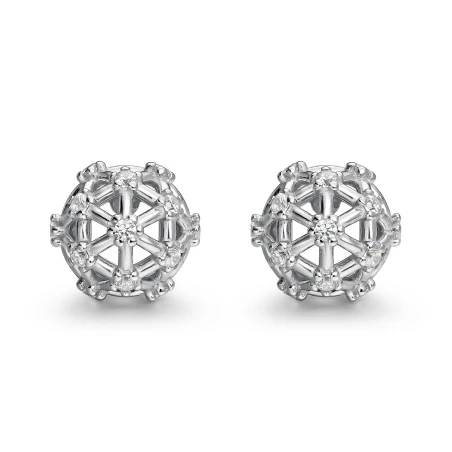 Pendientes Itemporality Esfera Plata Baño Rodio y Circonitas Blancas SEA-101-453-UU