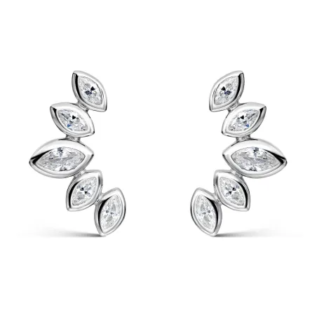 Pendientes Itemporality Hojas Plata Baño Rodio y Circonitas Blancas SEA-101-454-UU