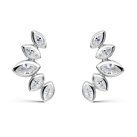 Pendientes Itemporality Hojas Plata Baño Rodio y Circonitas Blancas SEA-101-454-UU