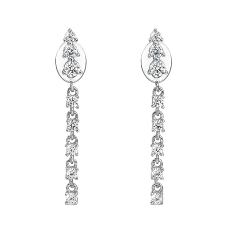 Pendientes Itemporality Cascada Plata Baño Rodio y Circonitas Blancas SEA-101-459-UU