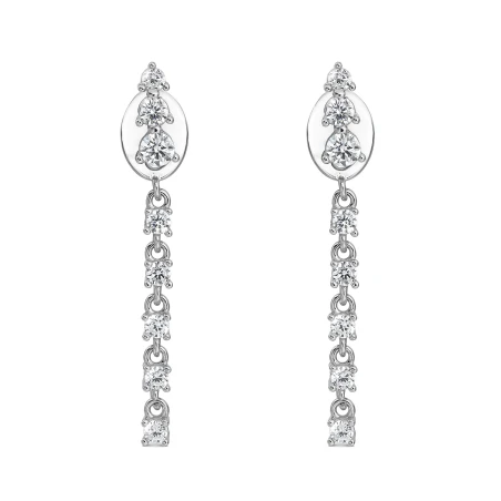 Pendientes Itemporality Cascada Plata Baño Rodio y Circonitas Blancas SEA-101-459-UU